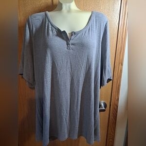 Lane Bryant Gray Short Sleeve Top